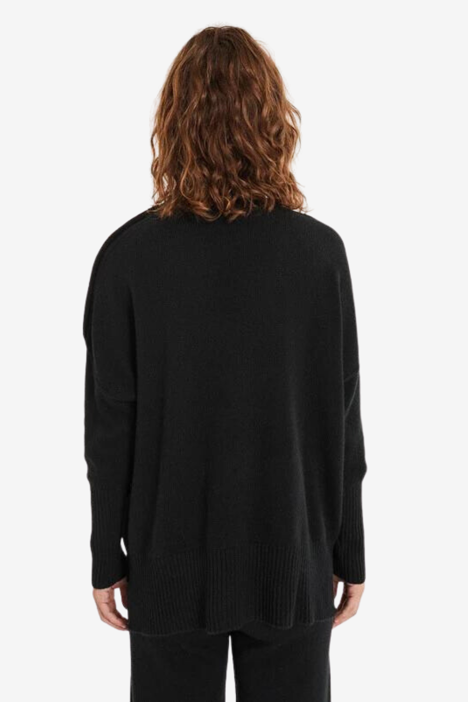 Funnel Neck Buttons Cashmere Sweater
