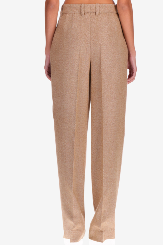 Brown Pleated Pants