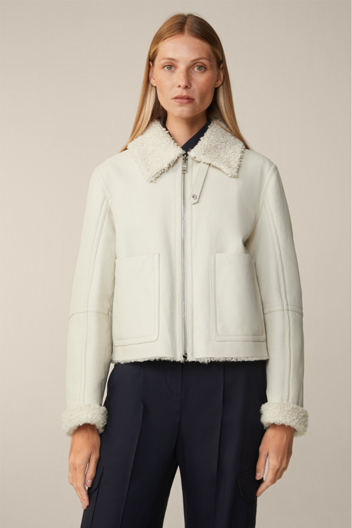 Lammfell Wende-Biker-Jacke