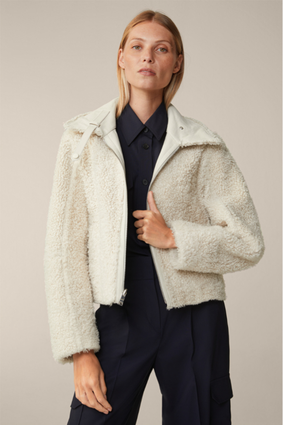 Lammfell Wende-Biker-Jacke