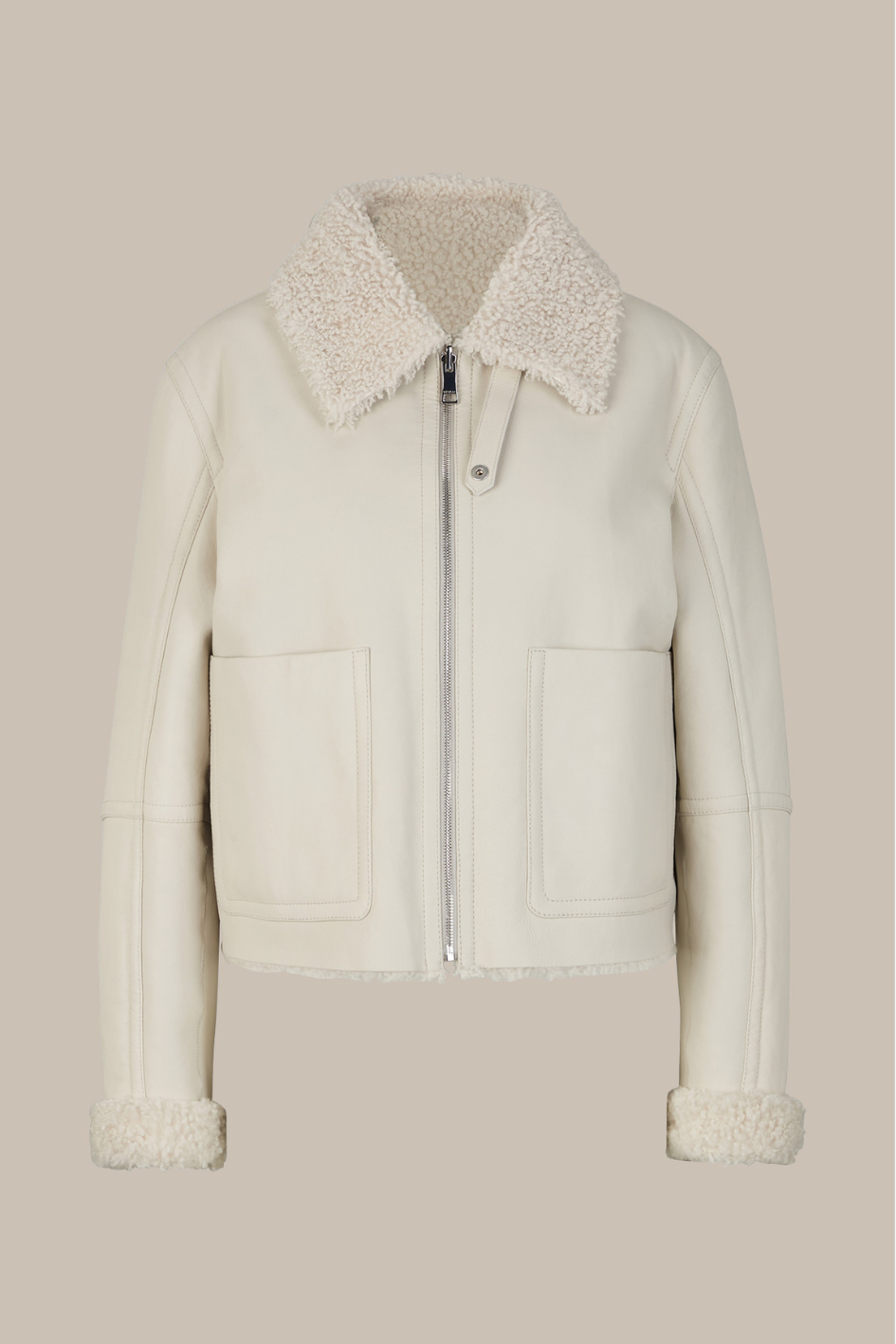 Lammfell Wende-Biker-Jacke