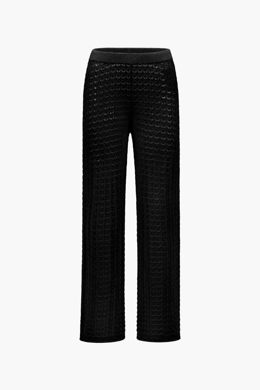 Open-Knit Trousers with Elastic Waistband