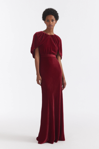 Celeste Long Dress in Ruby