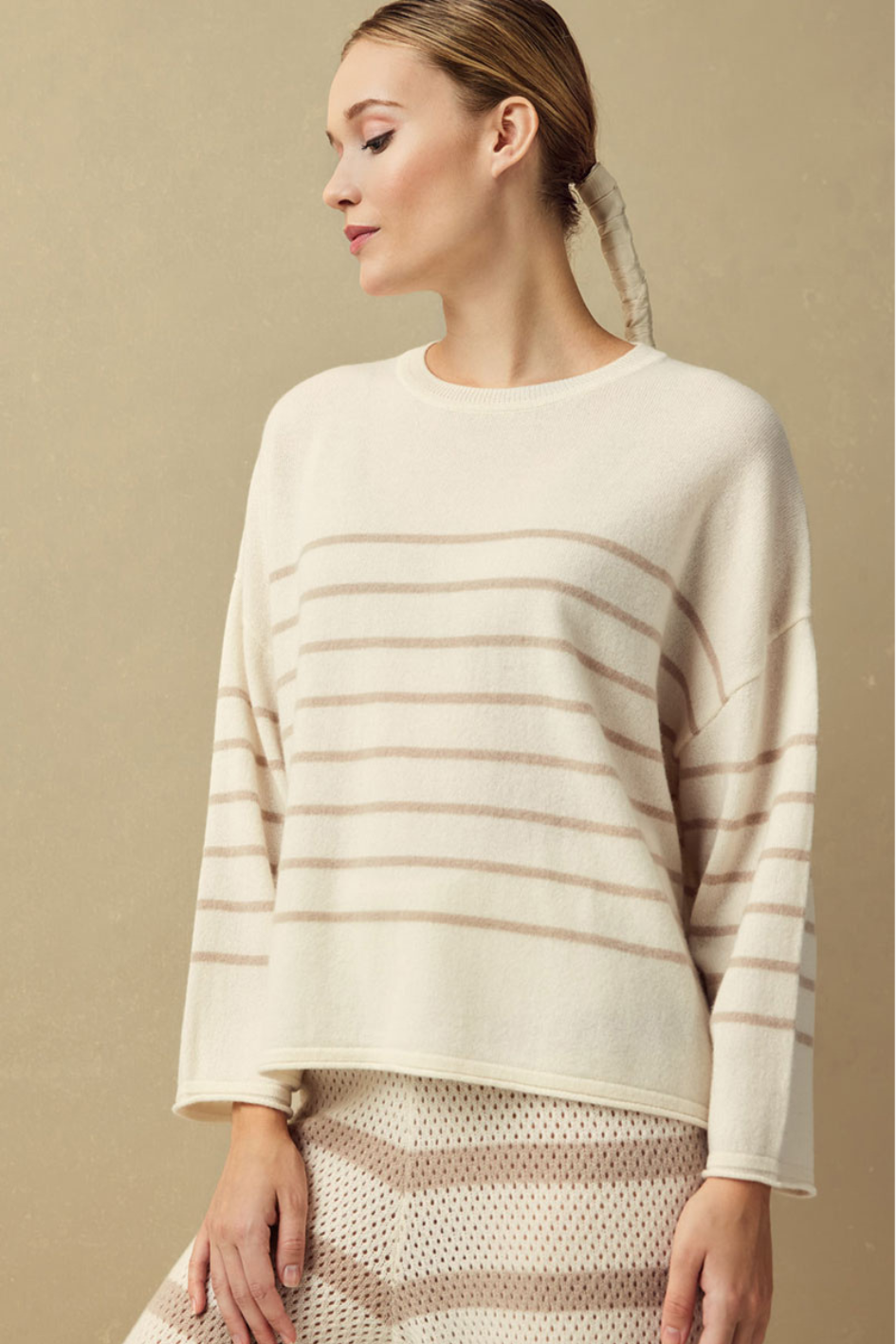 Oversize Sweater with Stripes