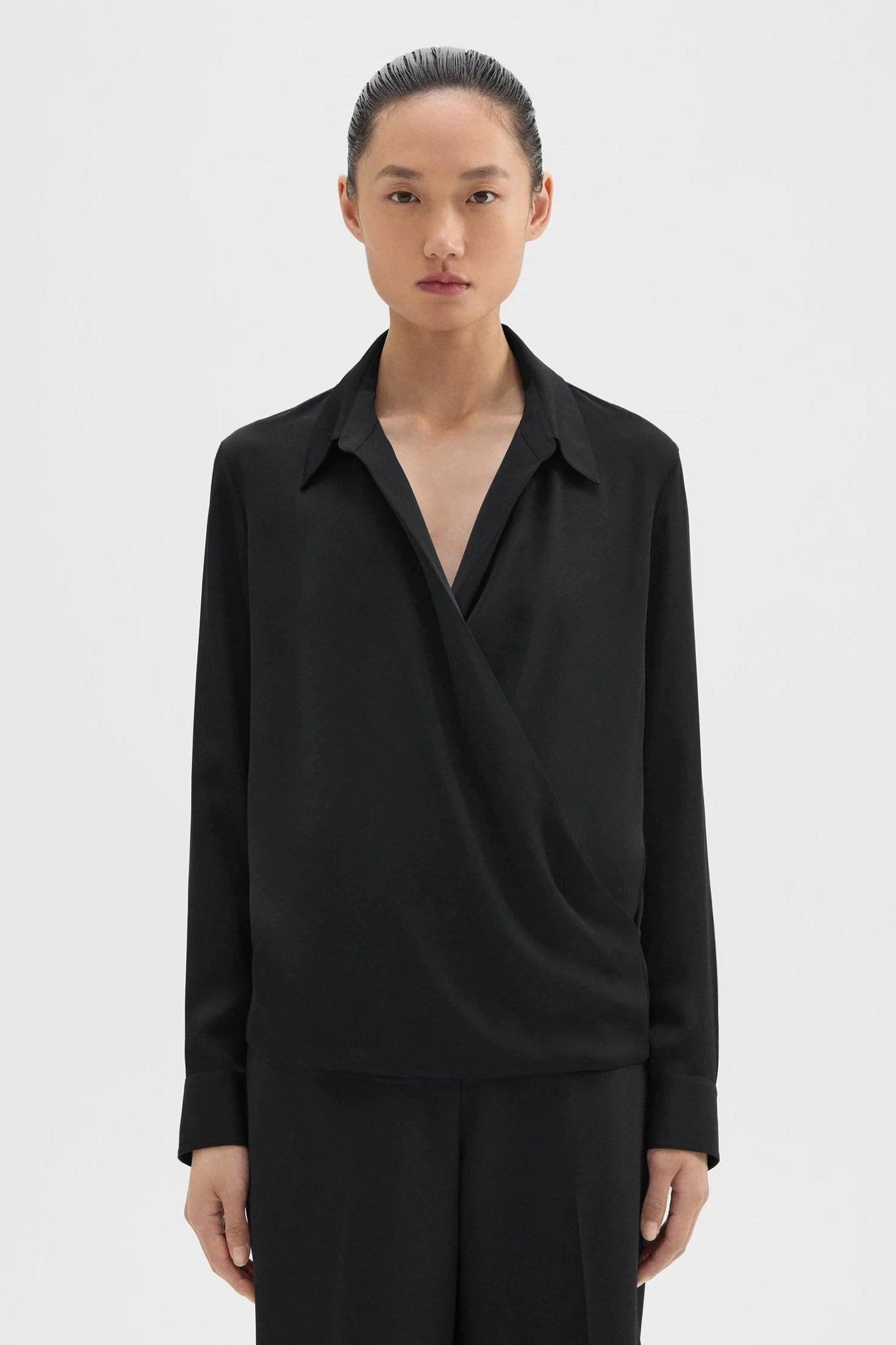 Silk Georgette Wrap Blouse