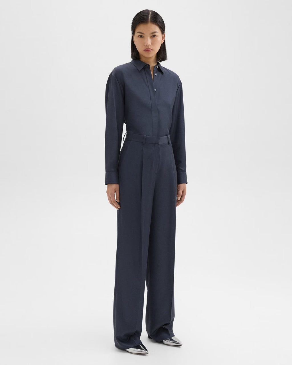 Single-Pleat Pant in Viscose Twill