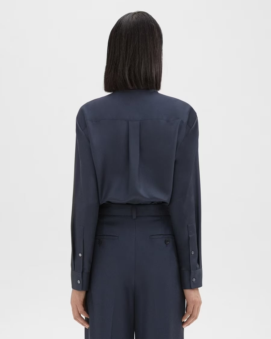 Classic Menswear Shirt in Viscose Twill