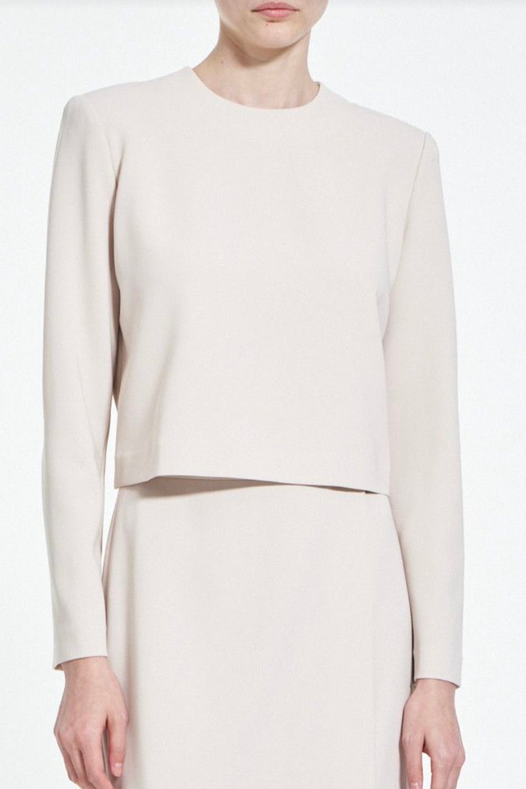 Long Sleeve Crop Top in Admiral Crepe