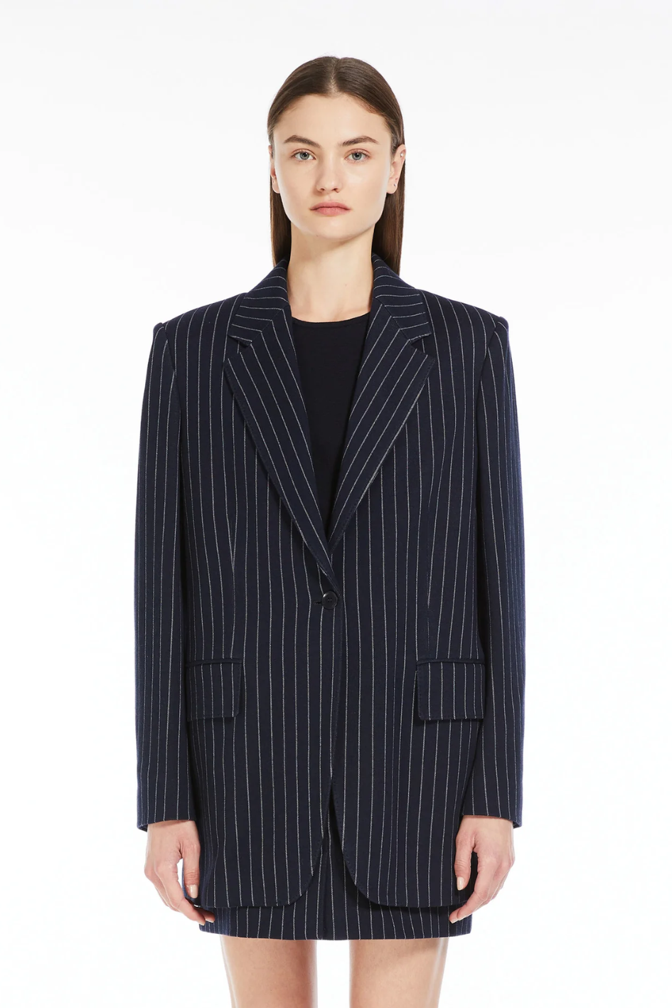 Jacke aus Kaschmirgemisch mit Nadelstreifen