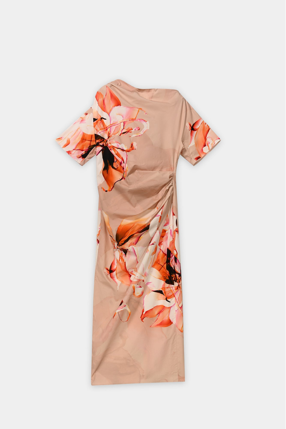 Poplin Dress with Graphical Flowerprint