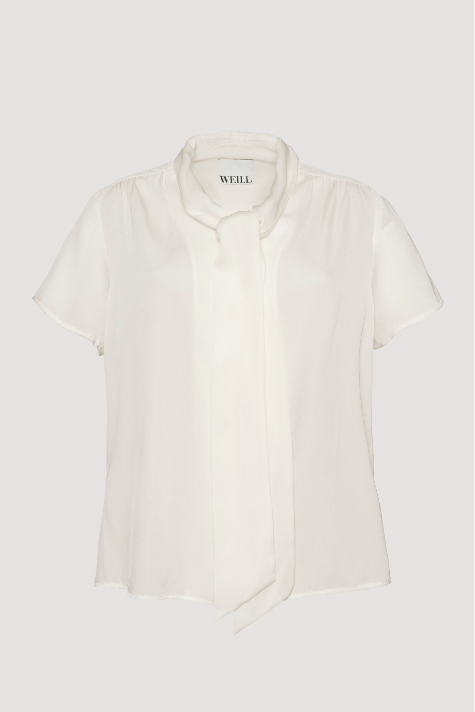 Short-Sleeve Blouse with Tie Detail