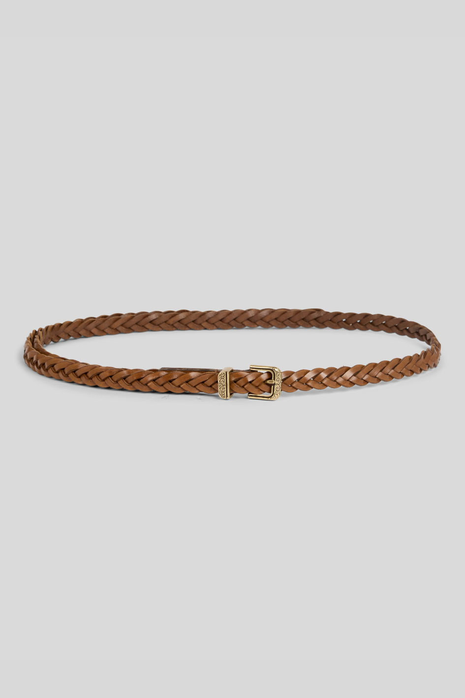 Braided Brown Leather Belt