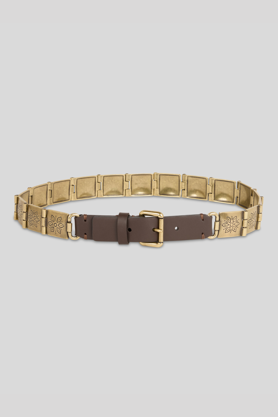 Leather Belt with Metallic Details