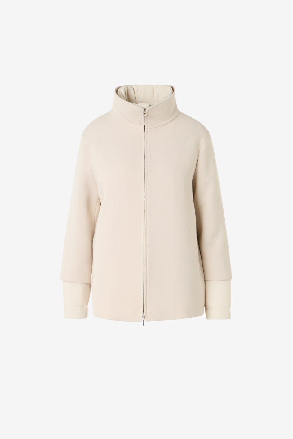 High-Neck Zip Jacket in Wool Blend