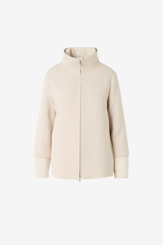 High-Neck Zip Jacket in Wool Blend