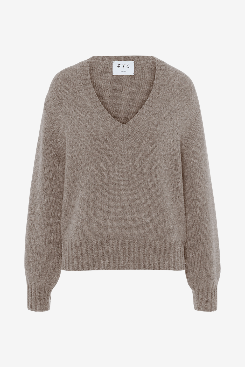 Sweater with V-Neck and ribbed hems