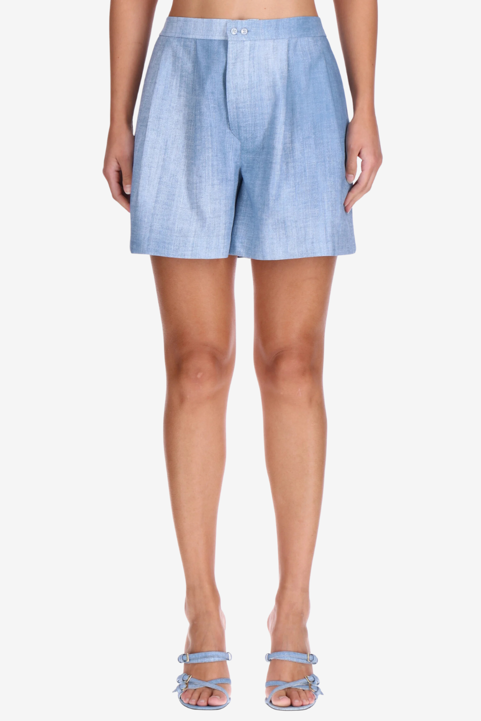 Light Blue Tailored Viscose Shorts
