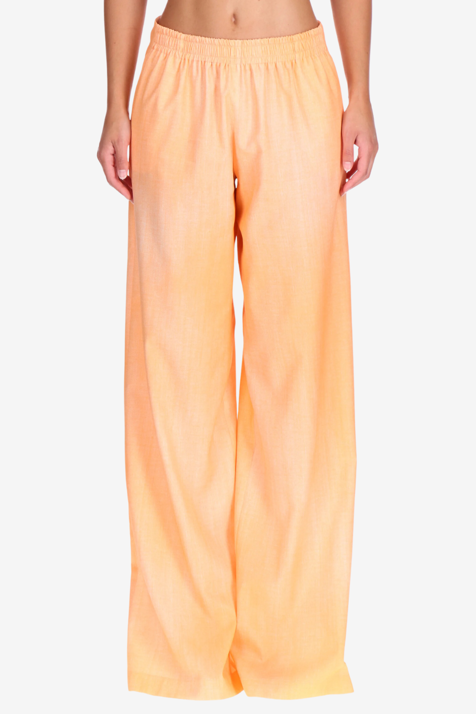 Peach Wide-Leg Pants with Elastic Waist