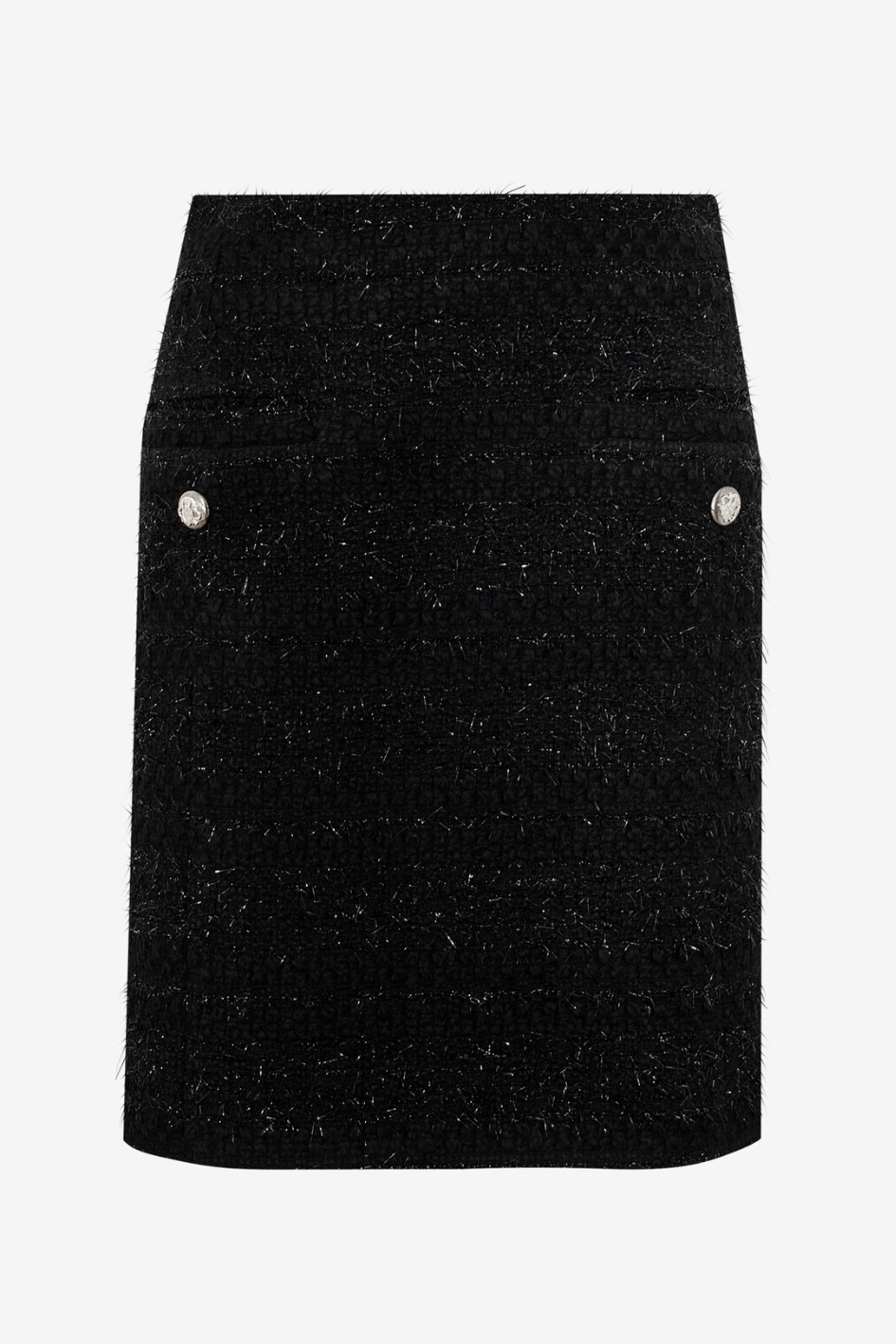 Tweed Mini Skirt with Buttons