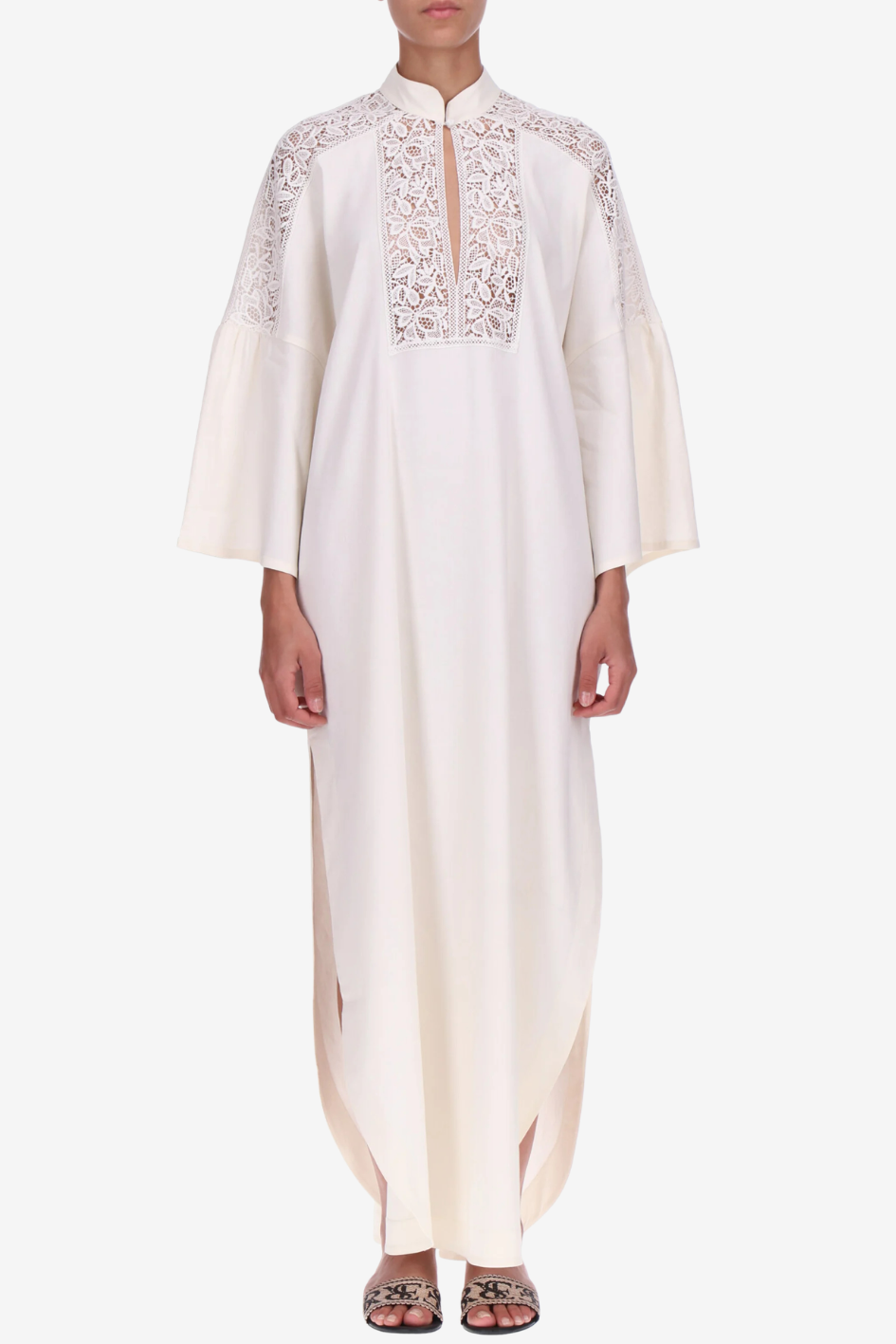 Kaften with Lace Yoke and Bell Sleeves
