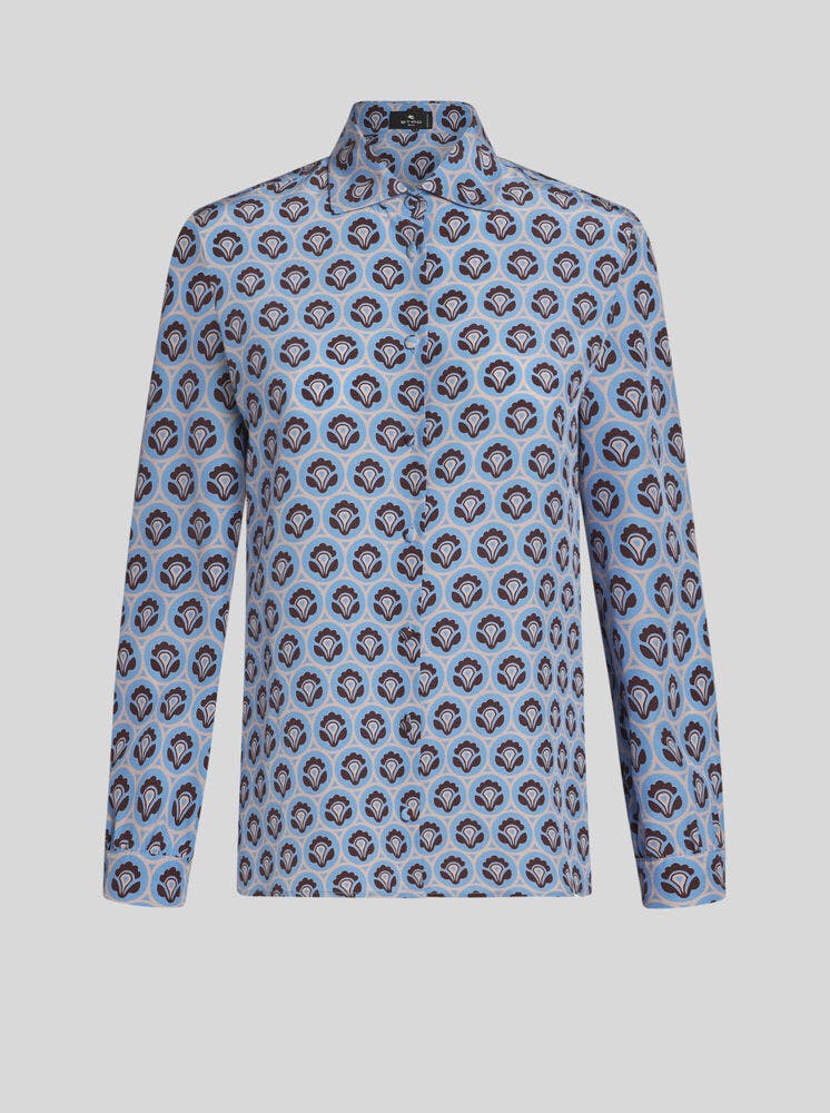 Blouse in printed Silk