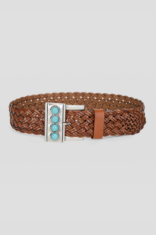 Braided Belt with Stone Buckle