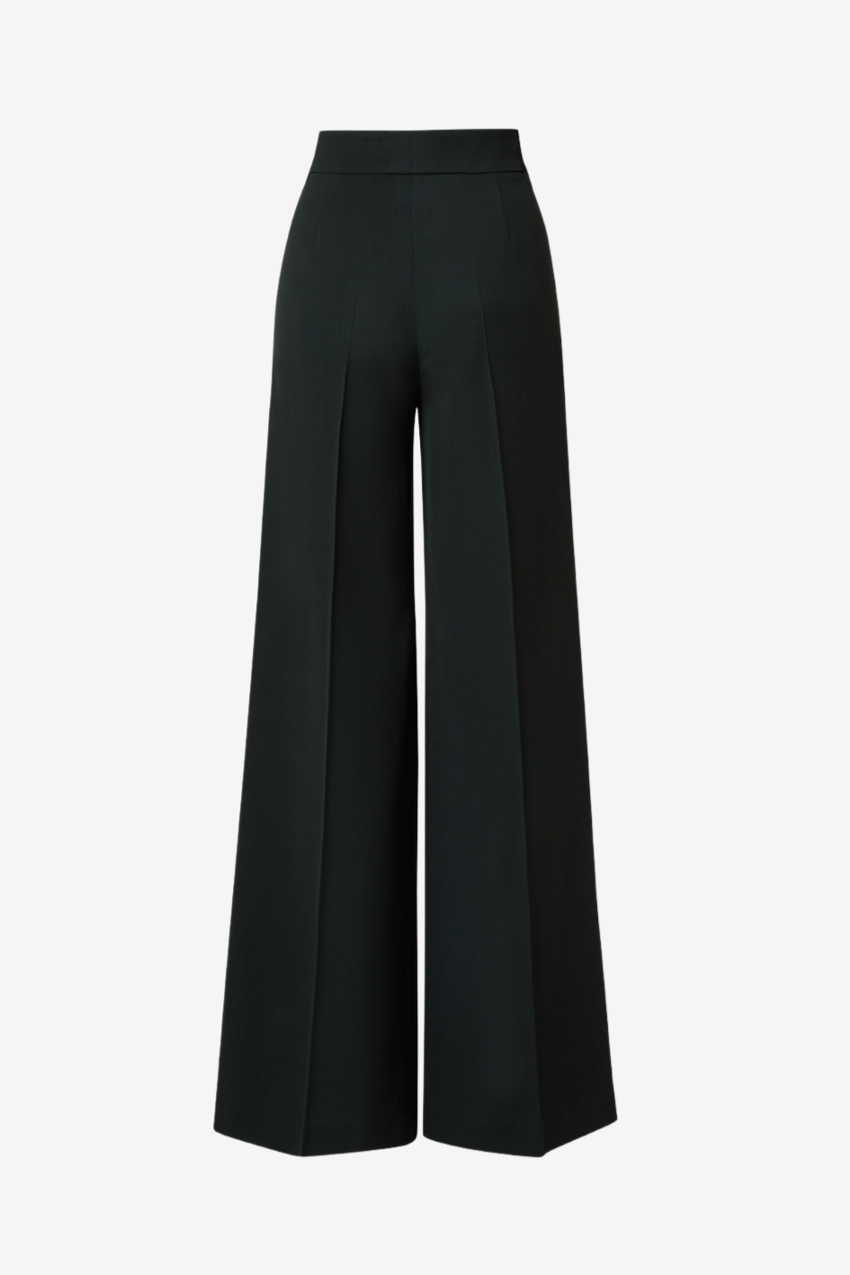 Wool Gabardine wide Leg Trousers with Pleats