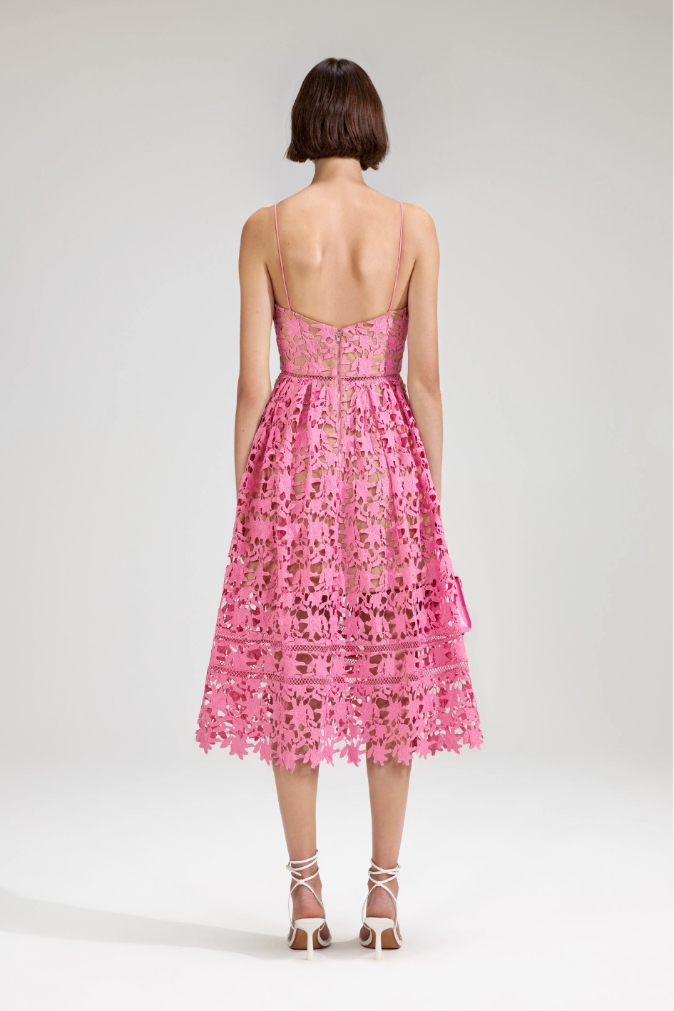 Pink Azaelea Lace Midi Dress