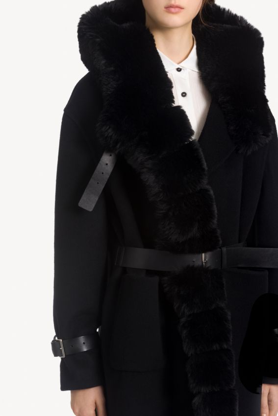 Coat With Faux Fur Details