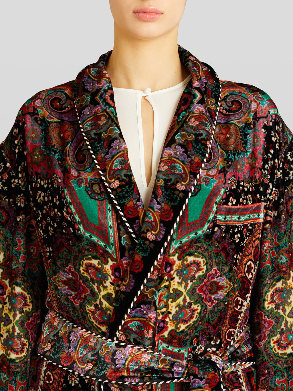 Velvet Floral Coat Multi