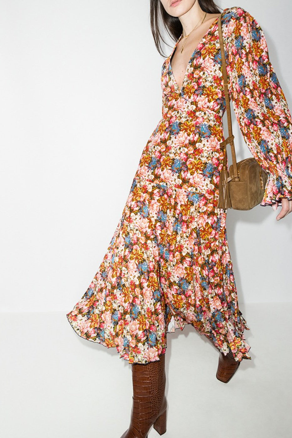 Alexis Floral Print Midi Dress