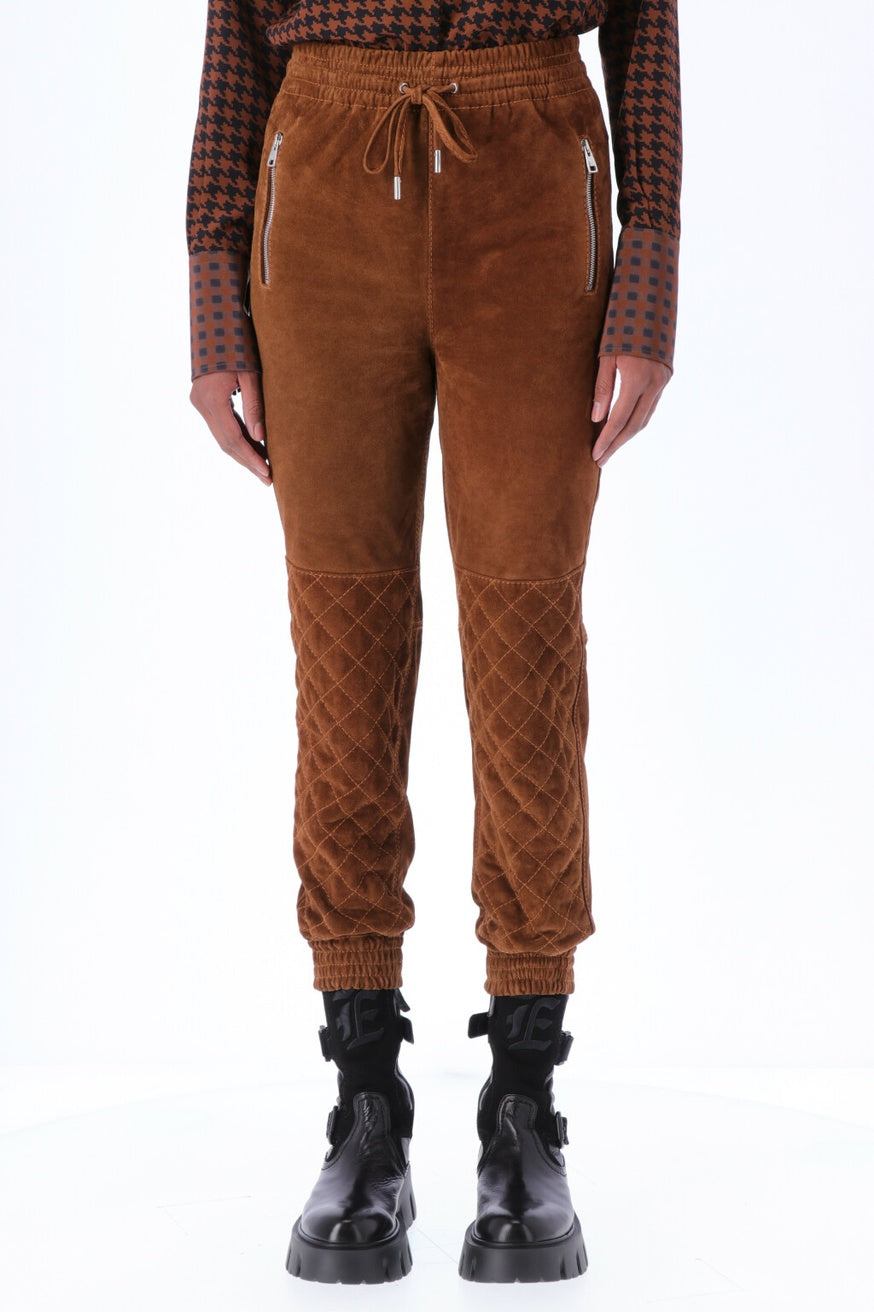 Black Velours Biker Pants