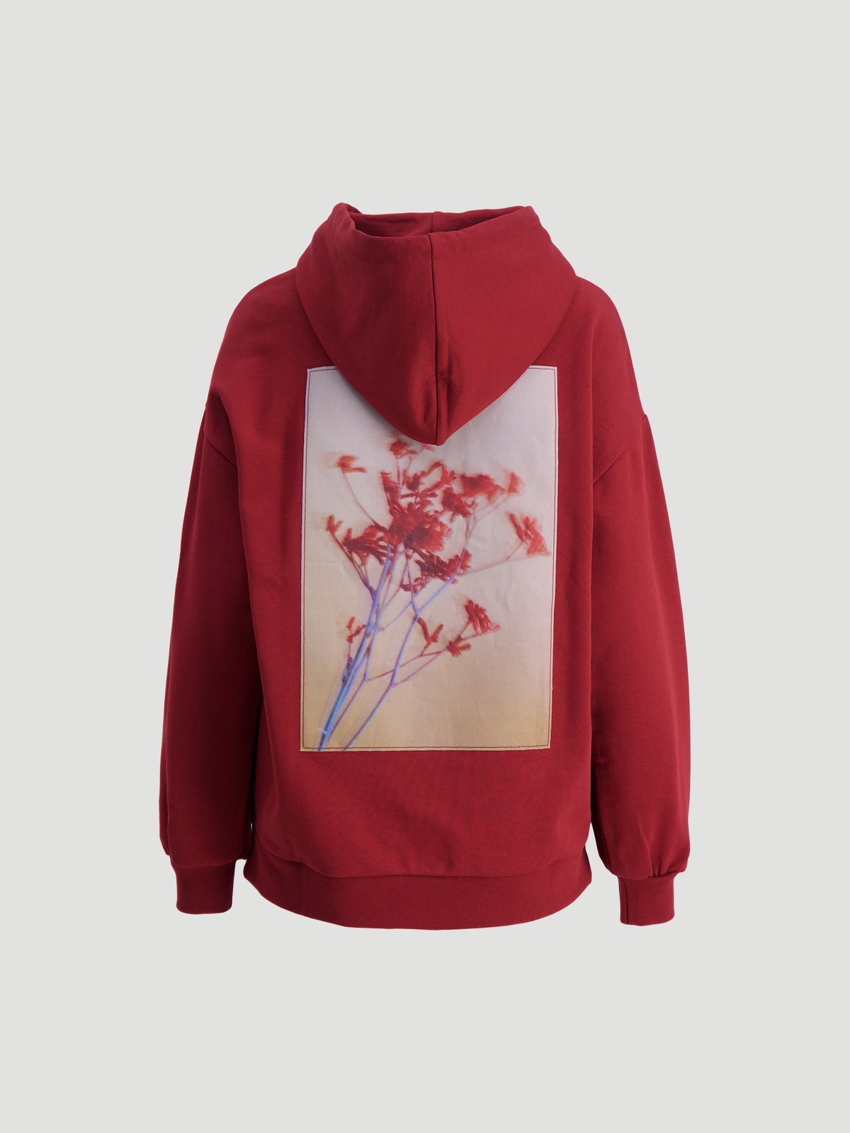 Placebo Hoodie Burgundy Flower Print