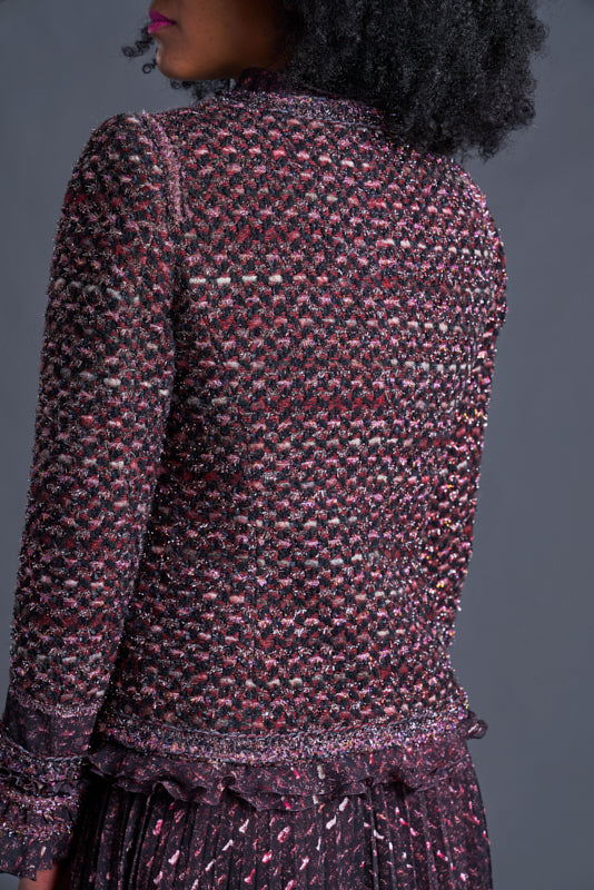 Typical Maison Common Signature Tweed Jacket Bordeaux