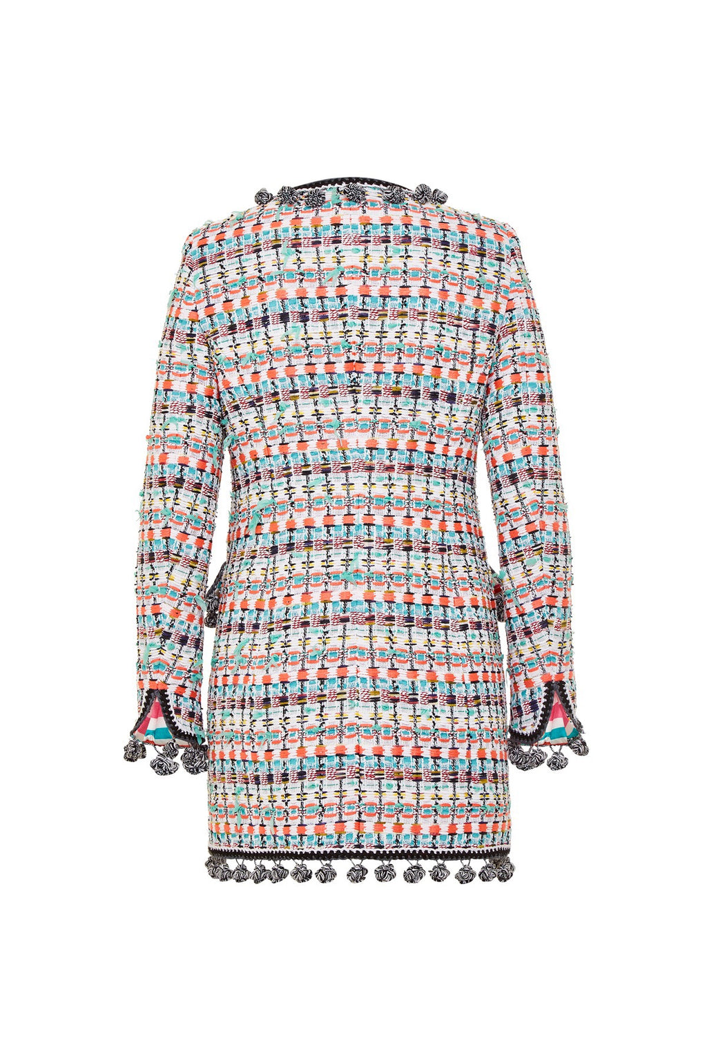 Typical Maison Common Signature Tweed Long Jacket With Print