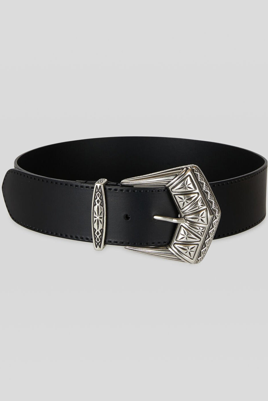 Black Belt With Angled Buckle