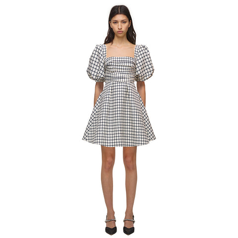 Monochrome Check Mini Dress