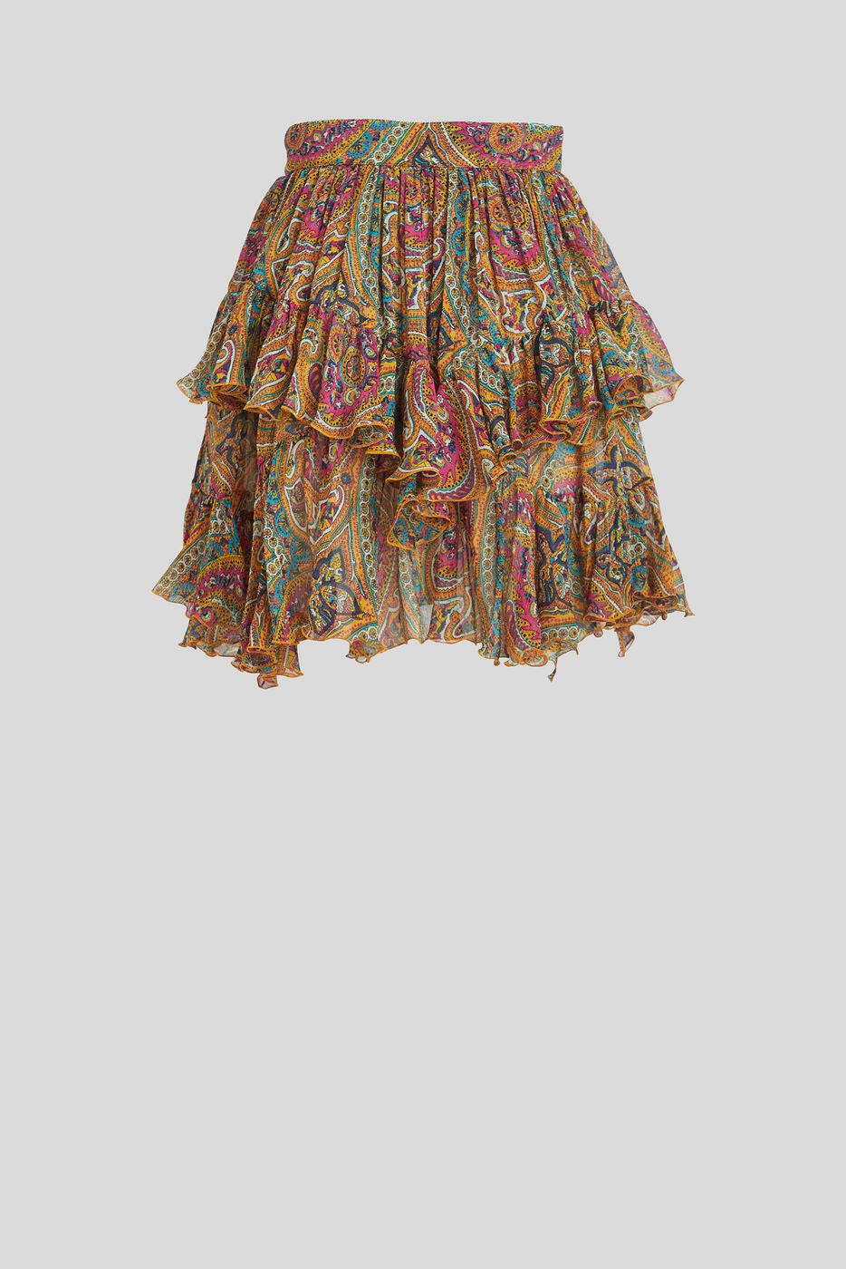Ruffled Skirt with Paisley Print
