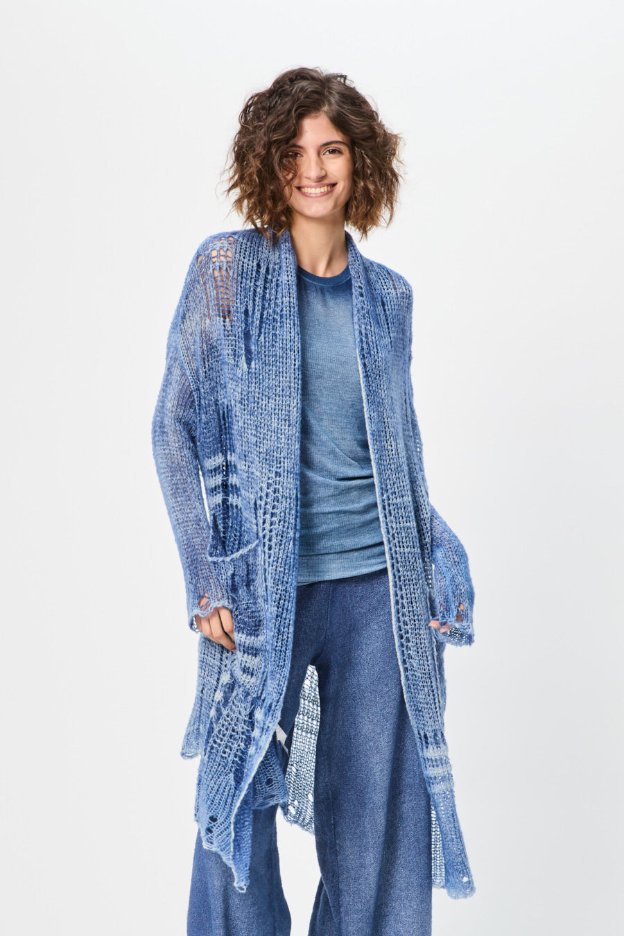 Light Shawl Cardigan with Openworks
