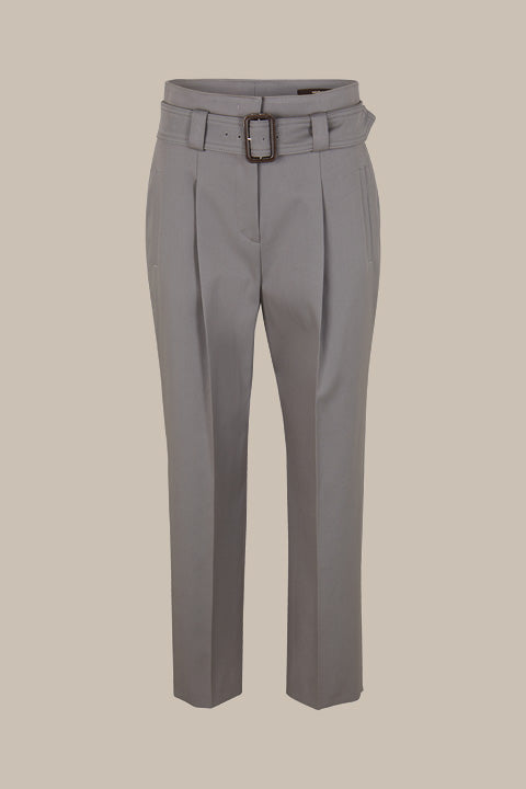 Baumwoll-Gabardine-Paperbag-Hose mit Gürtel