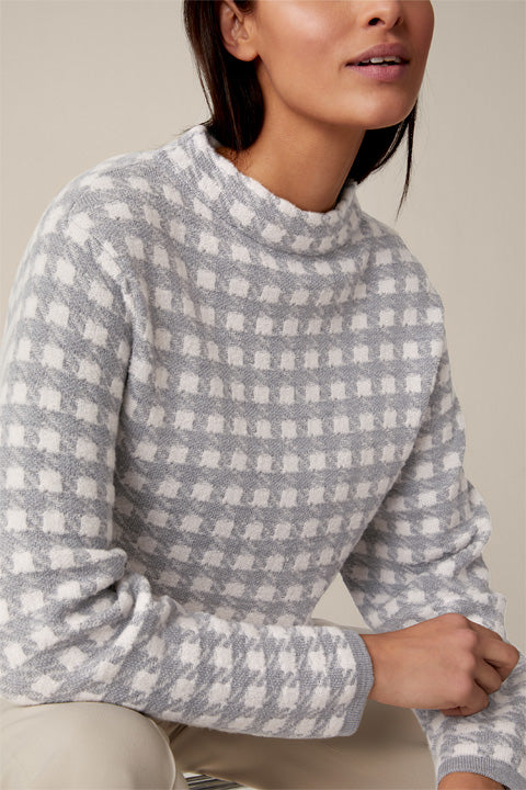 Strick-Pullover mit Stehkragen