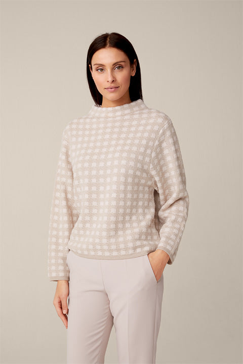 Strick-Pullover mit Stehkragen