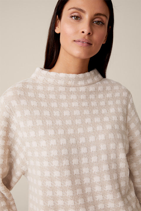 Strick-Pullover mit Stehkragen