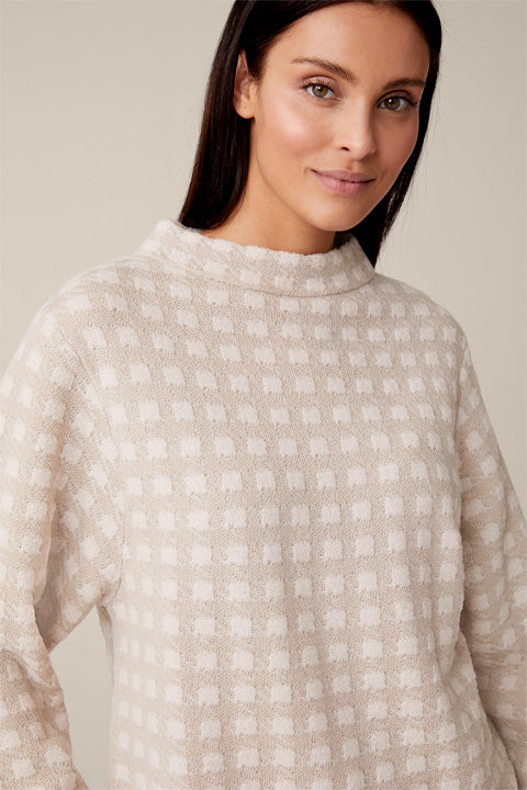 Strick-Pullover mit Stehkragen