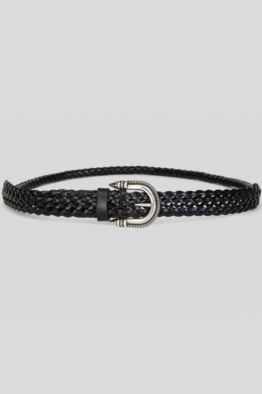 Slim Woven Leather Belt