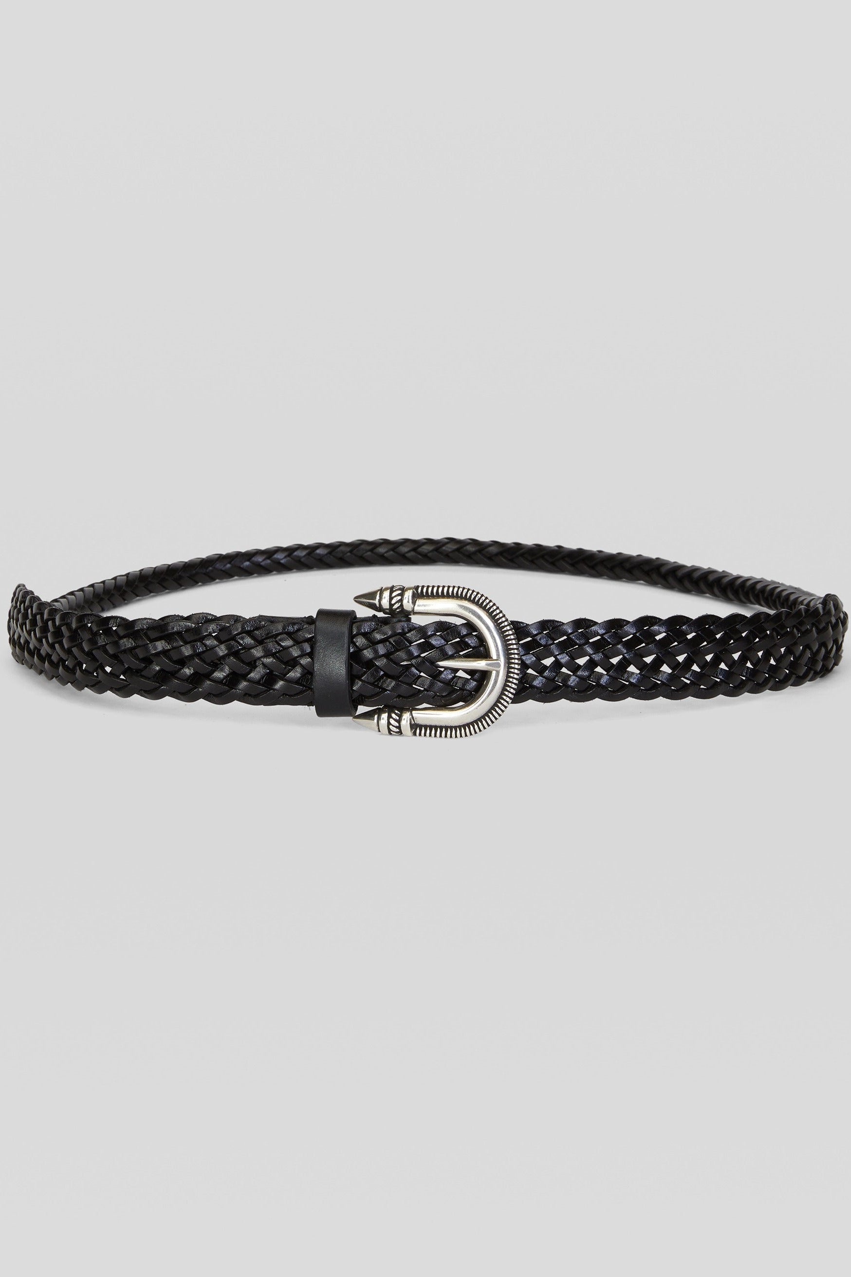 Slim Woven Leather Belt