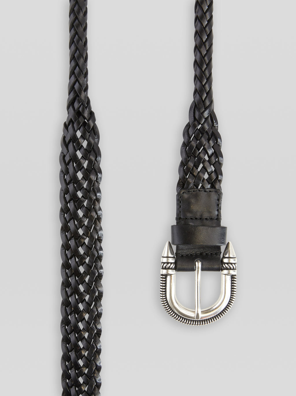 Slim Woven Leather Belt