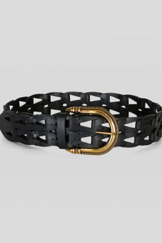 Woven Detailed Leather Belt