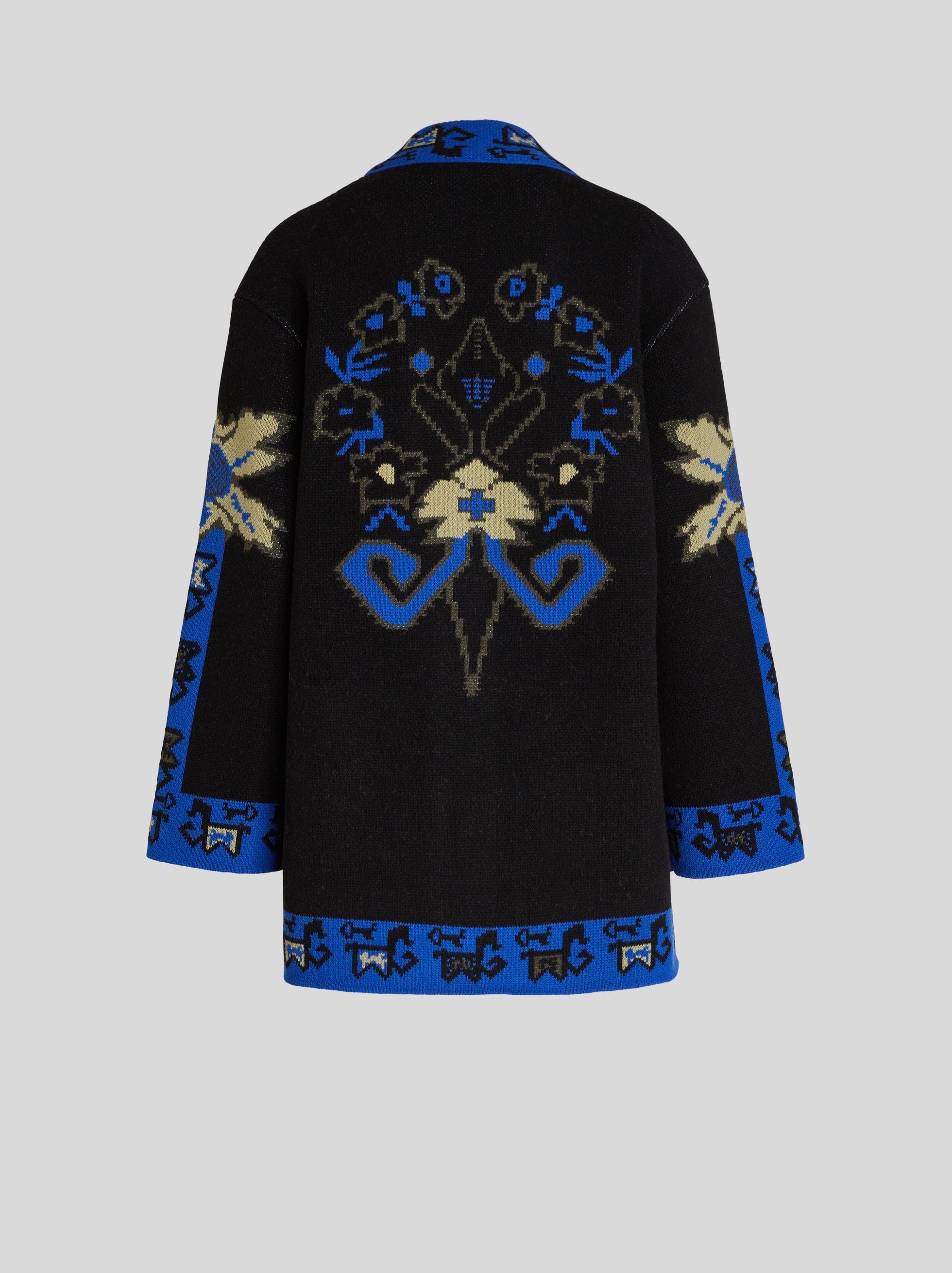 Geometric Pattern Jacquard Coat