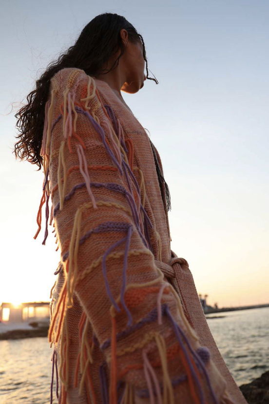 Fringe Cardigan Orange